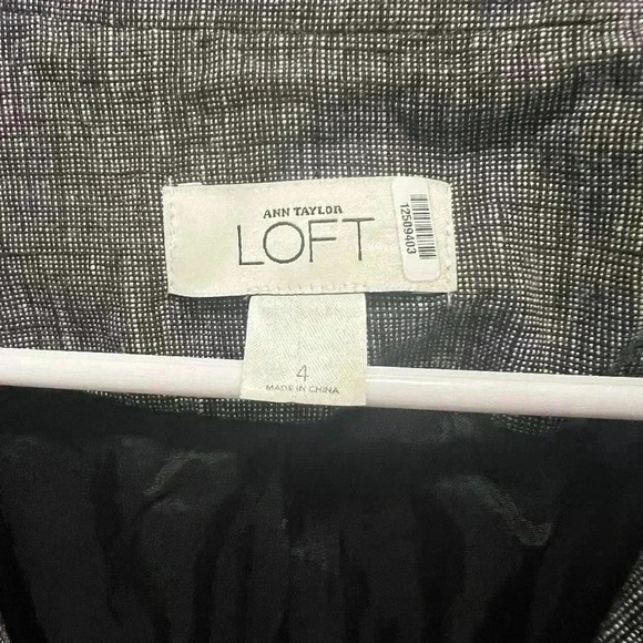 Ann Taylor Loft Womens 4 Blazer Jacket Gray Two Buttons Career (0463) - Picture 5 of 11